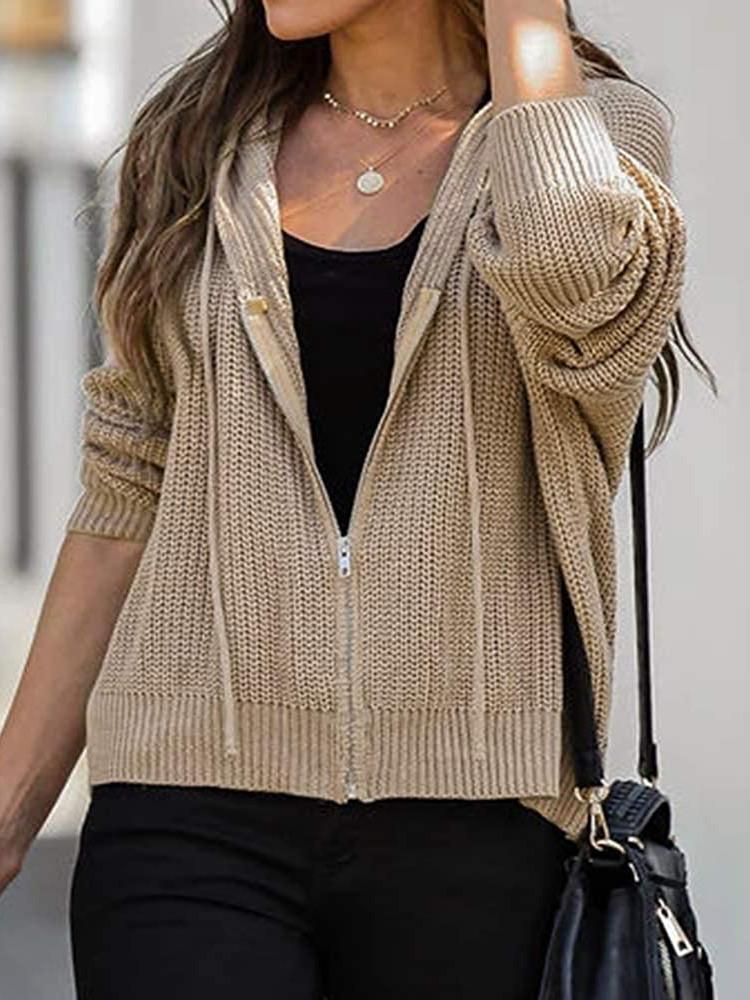 Levoire | Veste En Tricot D'Hiver Pratique Et Élégante Abricot