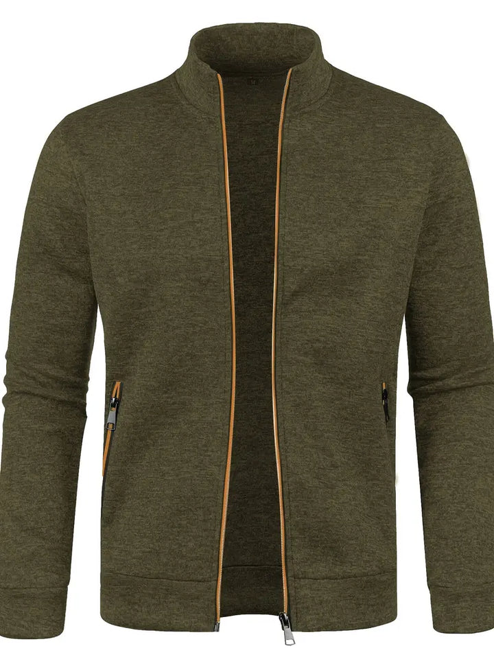 Levoire | Cardigan Moderne Avec Fermeture Éclair Complète Vert armée