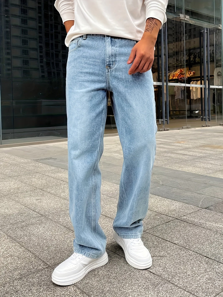 Levoire | Pantalons En Jean Loose Fit Élégants Et Confortables À Jambe Droite