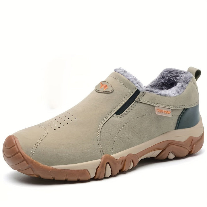 Levoire | Confortables Chaussures Sneaker Chaudes Pour Hommes Kaki polaire