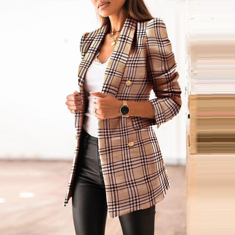 Levoire | Veste Femme À Revers Imprimé Kaki