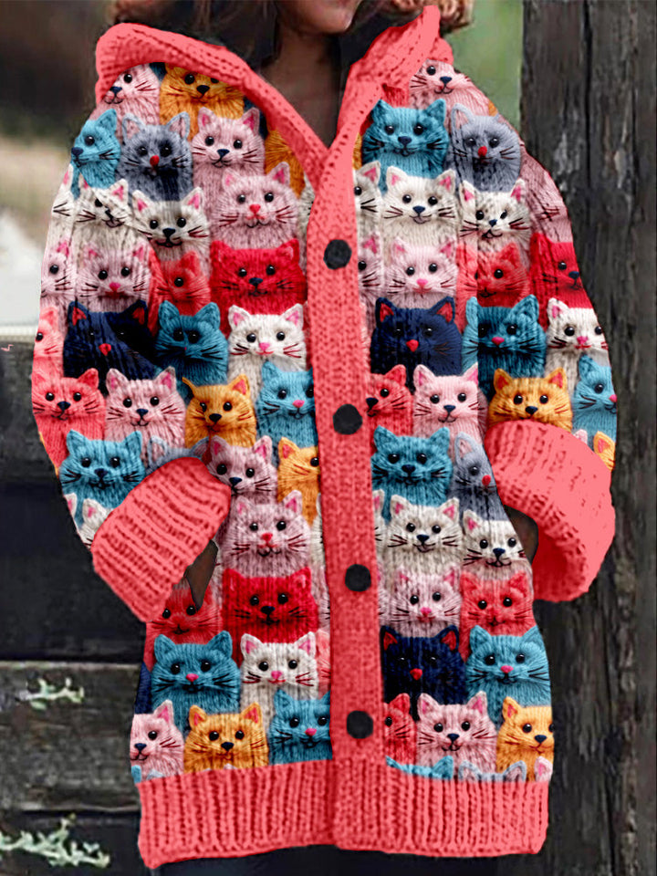 Levoire | Cardigan À Capuche Douillet Rouge