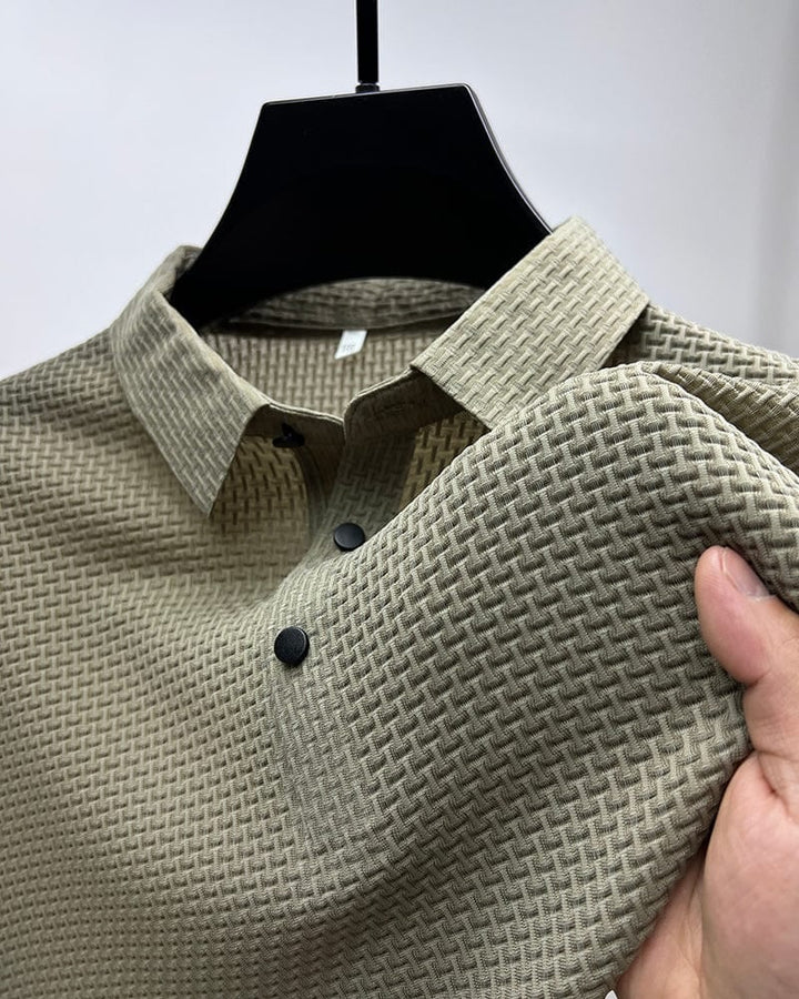 Levoire | Chemise en soie lisse pour femmes Khaki