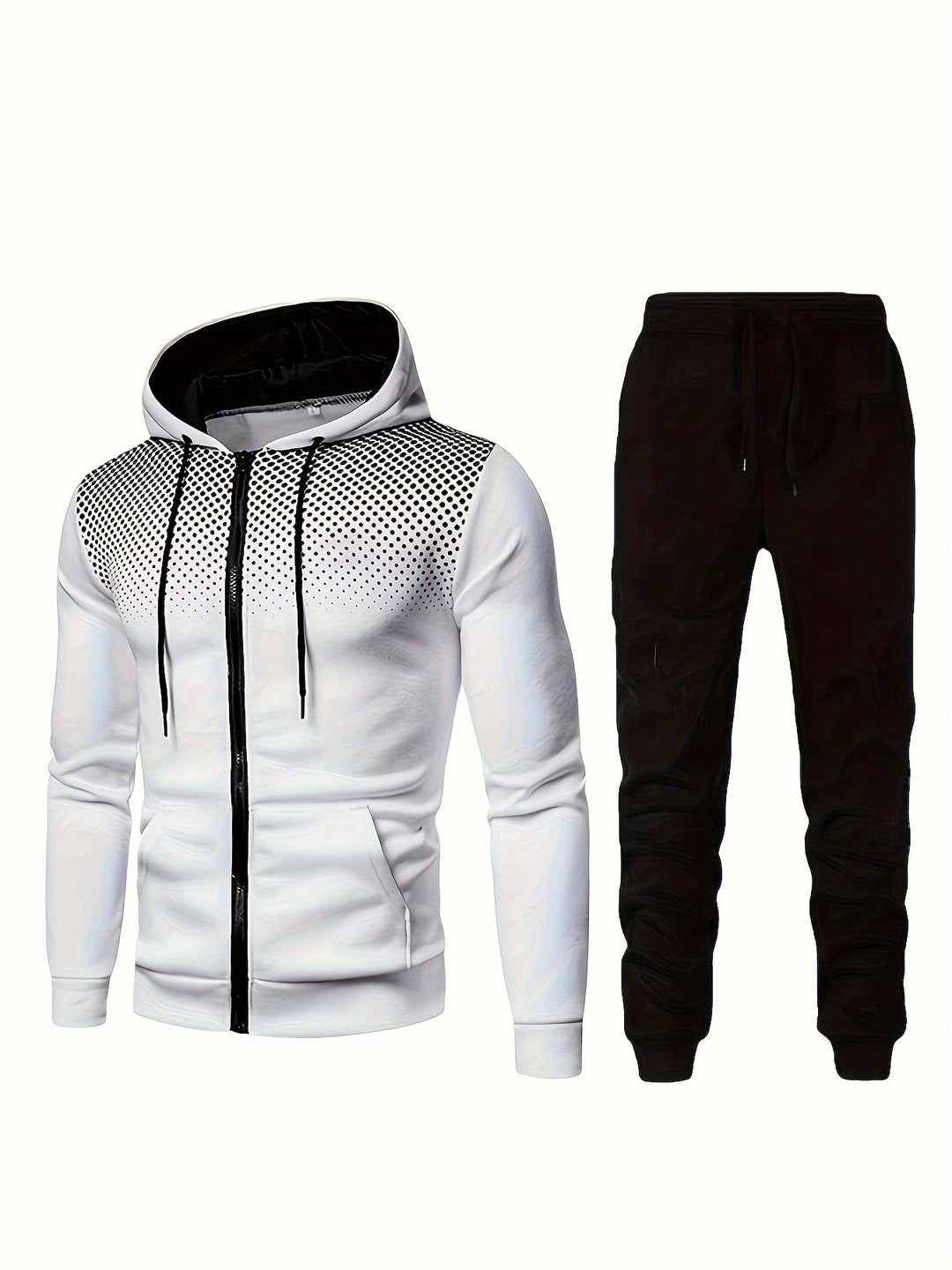 Levoire | Ensemble De Survêtement Pour Homme 2 Pièces Avec Sweat À Capuche Et Pantalon De Jogging Blanc