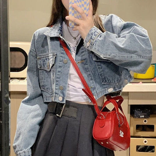 Levoire | Veste en denim à manches longues détachable avec poches