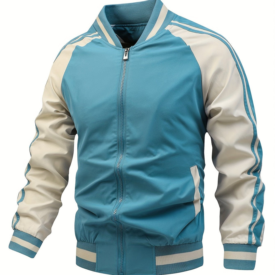 Levoire | Veste De Sport Pour Homme À Blocs De Couleurs Helleblau T-shirt à col baseball