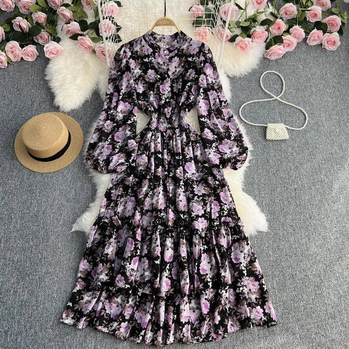 Levoire | Robe fleurie pour femmes Noir Une taille