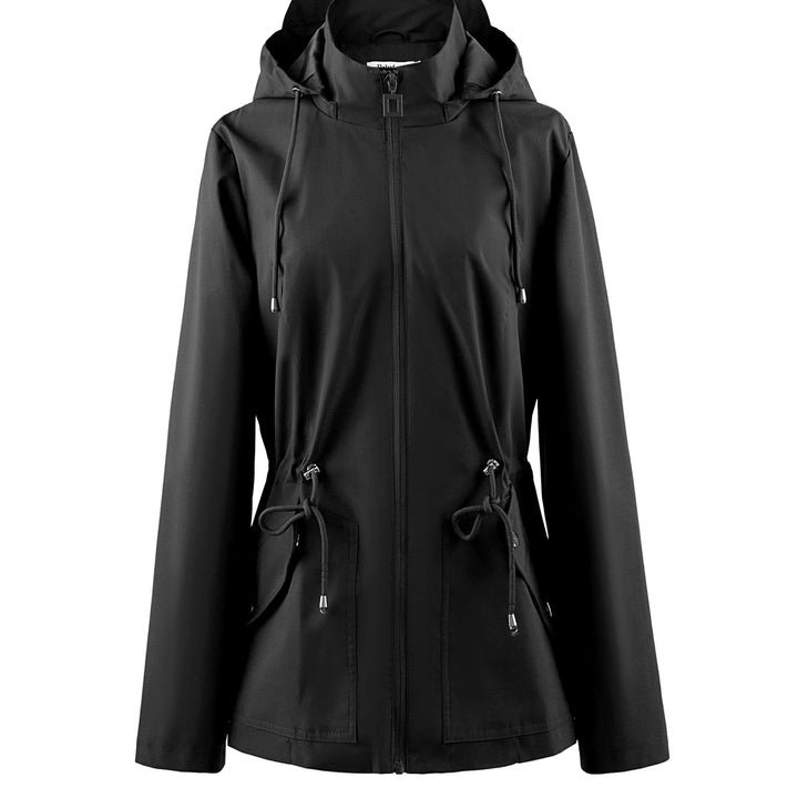 Levoire | Veste Imperméable À Taille Haute Pour Le Printemps / L'Automne Avec Capuche
