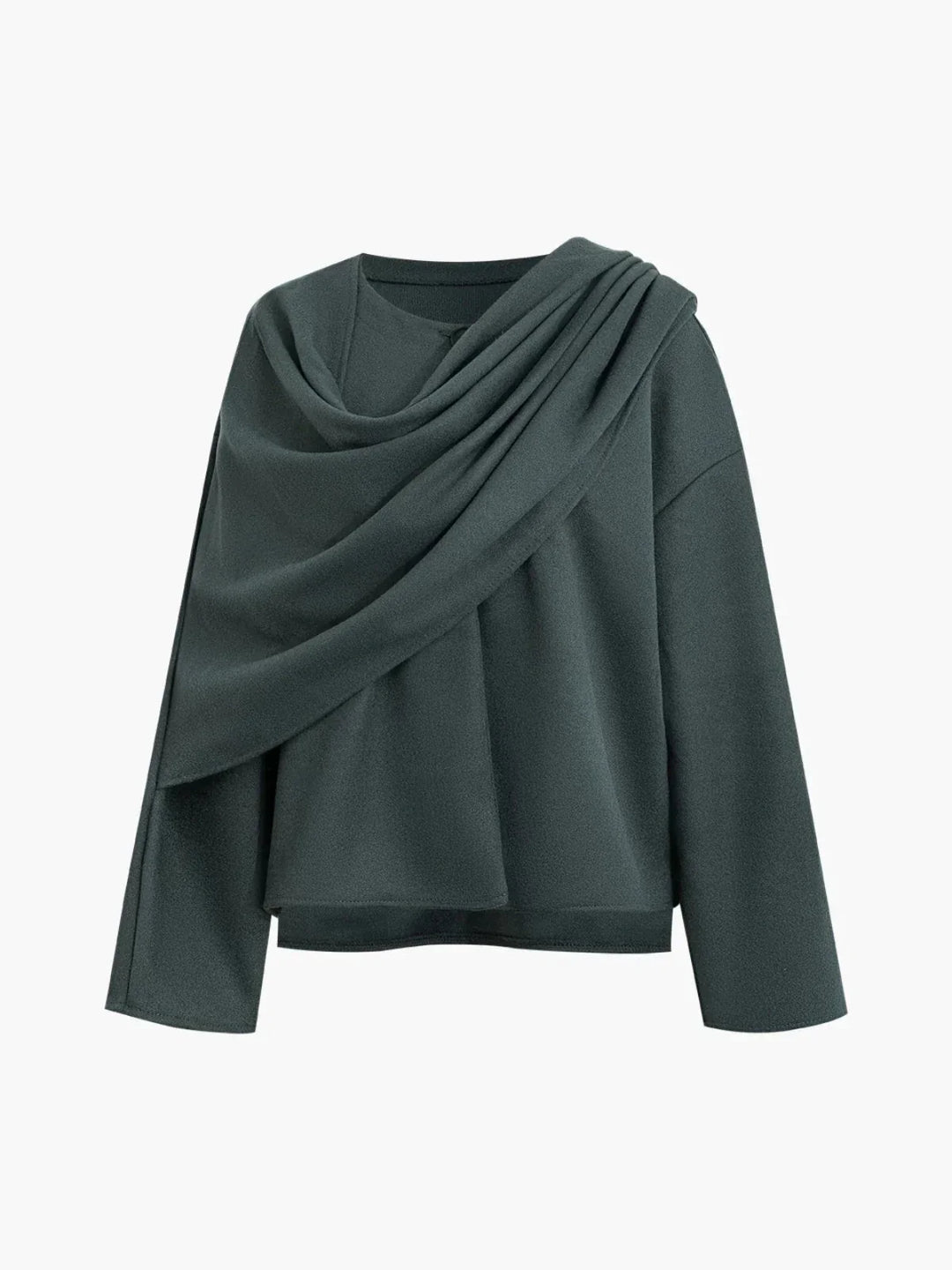 Levoire | Pull À Col Rond Avec Écharpe Sombre