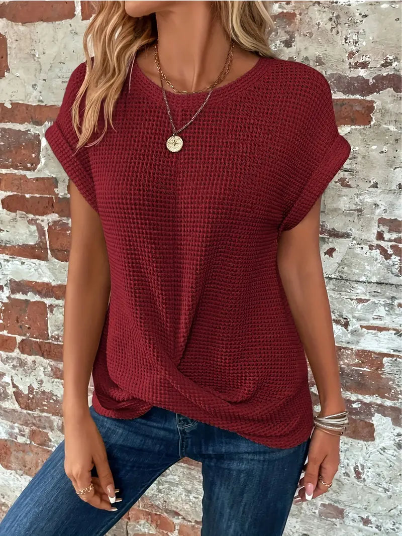Levoire | T-shirt décontracté à manches courtes Rouge bourgogne