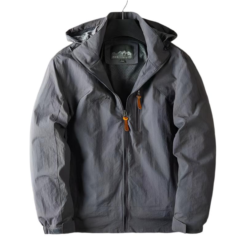 Levoire | Veste capuche imperméable coupe-vent manches longues Gris