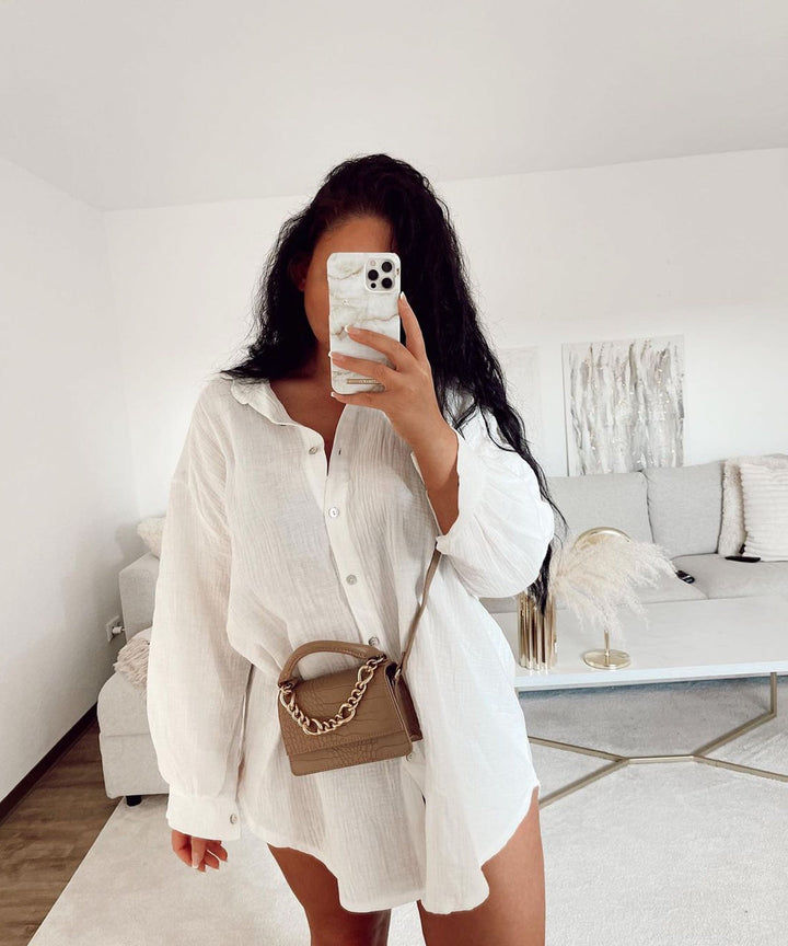 Levoire | Blanc Musselini Chemise Longue
