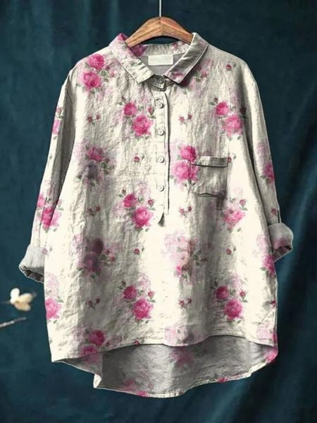 Levoire | Blouse À Fleurs Élégante Et Polyvalente Rose pâle