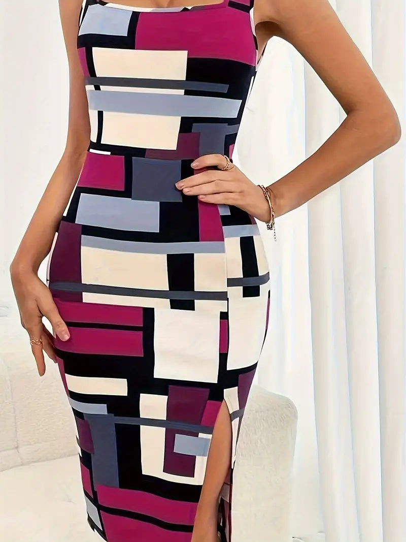 Levoire | Robe Tank À Pinceau En Optique De Bloc De Couleur