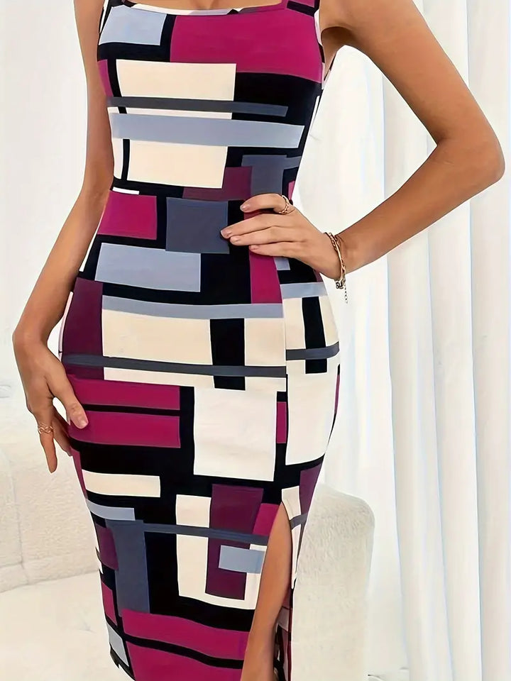 Levoire | Robe Tank À Pinceau En Optique De Bloc De Couleur