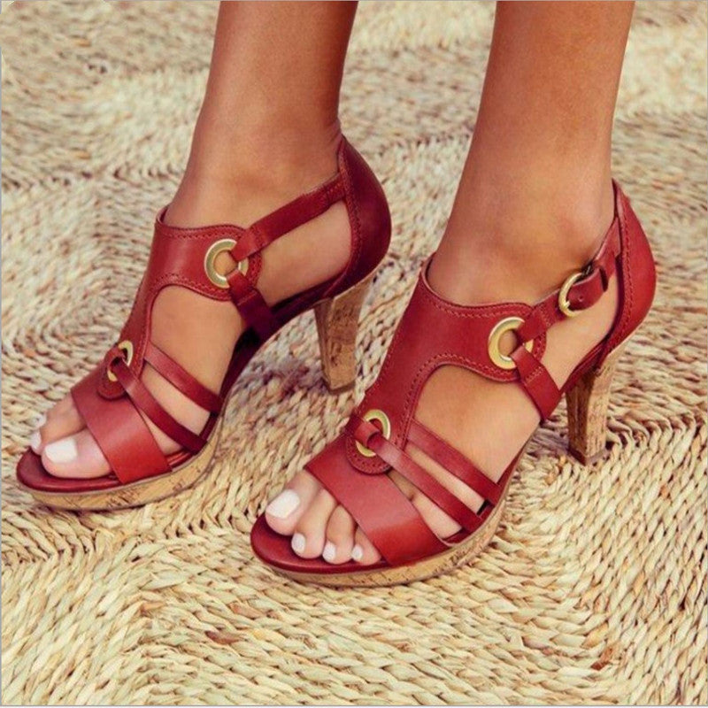 Levoire | Sandales En Liège (Stabilité & Confort Sur Talon) Tendance De La Saison Rot