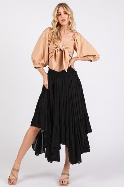 Levoire | Jupe Mi-Longue Avec Taille Élastique Et Poches Latérales Uniques Noir