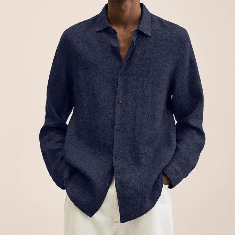 Levoire | Chemise En Lin Coupe Detendue Hommes Bleu marine