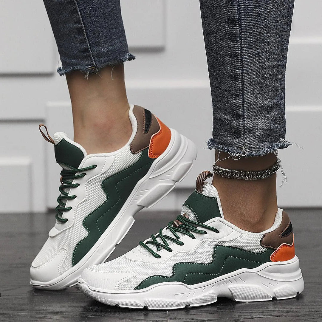 Levoire | Chaussures de sport en matériau maille respirant Blanc et vert