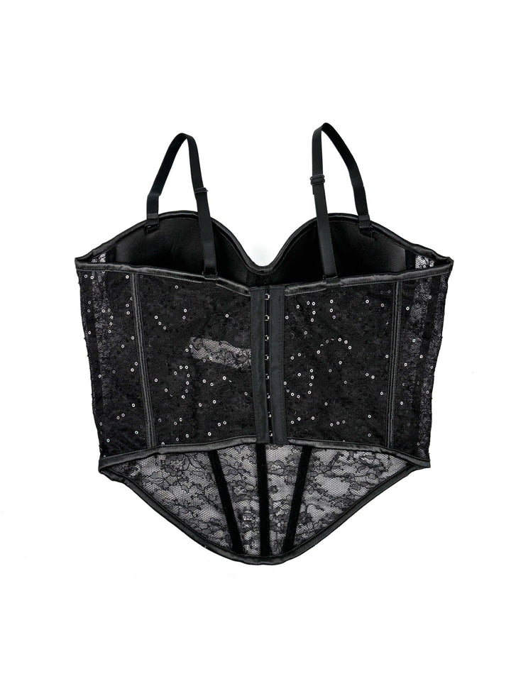 Levoire | Corset en filet transparent avec des détails en dentelle