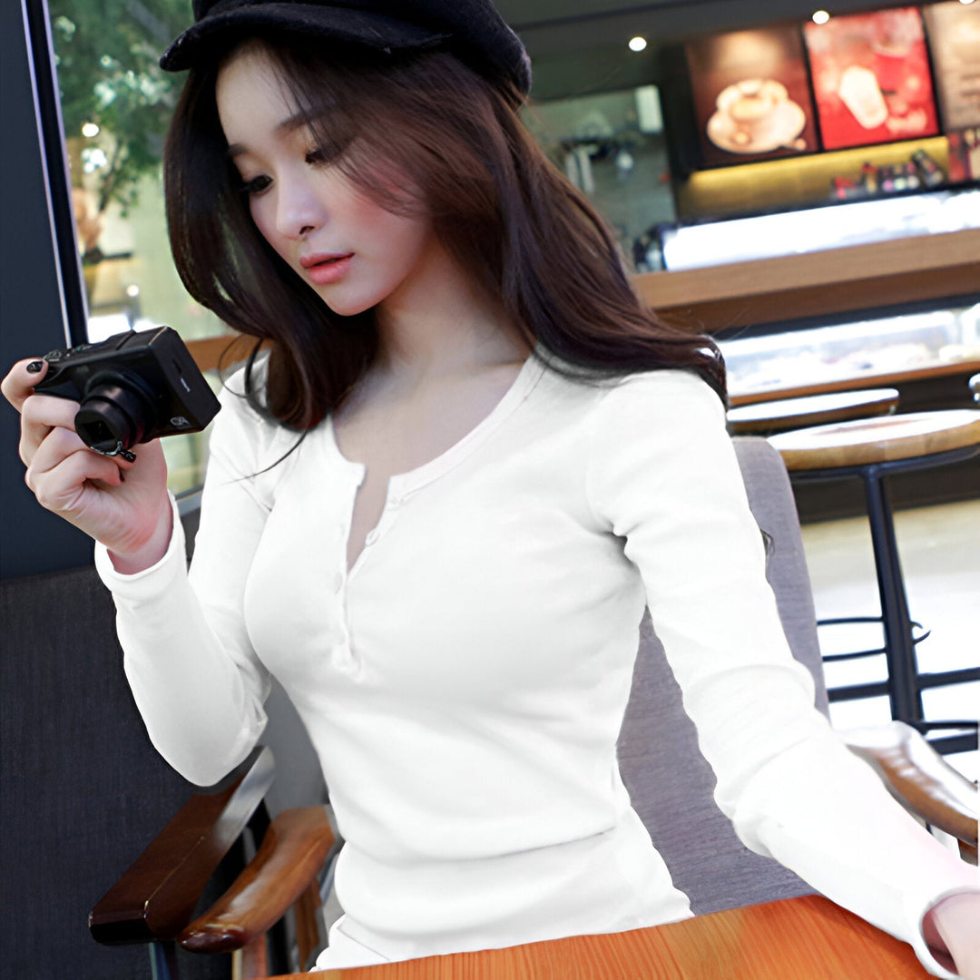 Levoire | Chemise Élégante À Manches Longues Avec Détail De Nœud Blanc