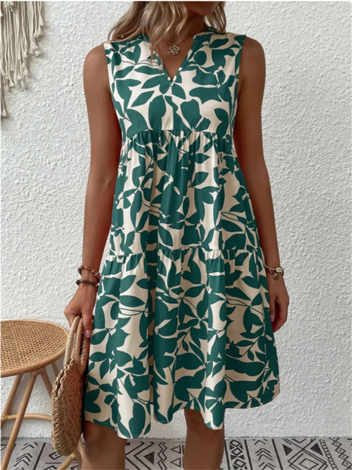Levoire | Robe Sans Bretelles V À Fleurs Pour Femmes Mira Vert