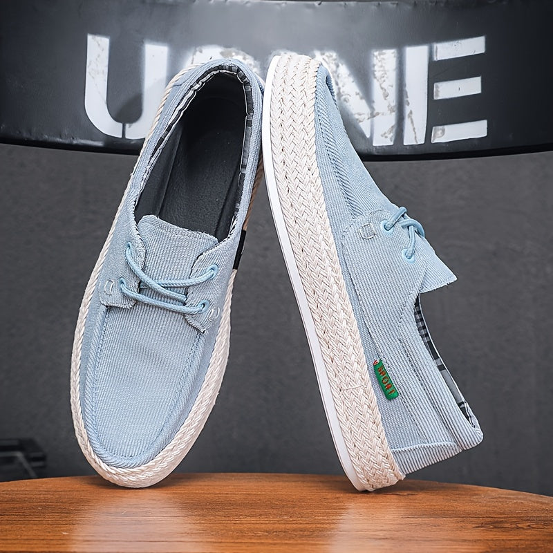 Levoire | Chaussures En Lin Confortables Pour Hommes De Loisirs E033 Bleu