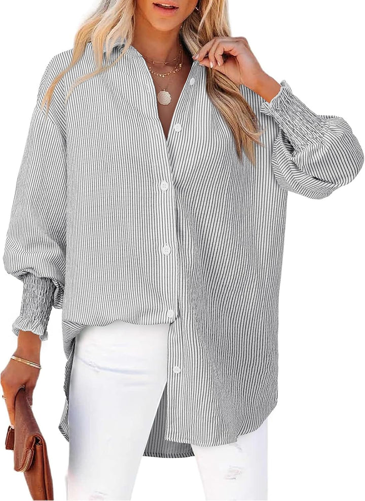 Levoire | Chemise Rayée À Boutons Pour Femmes Rayé Noir