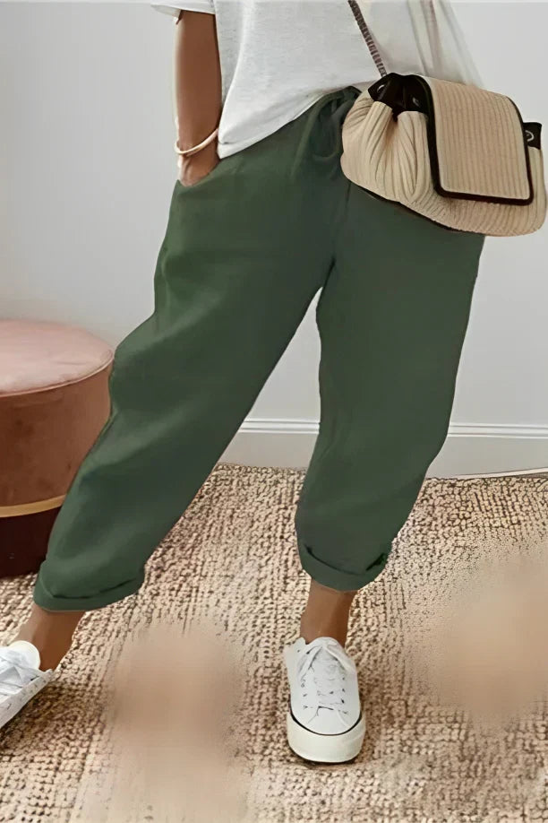 Levoire | Pantalon Avec Cordon De Serrage Et Poche Oblique Vert