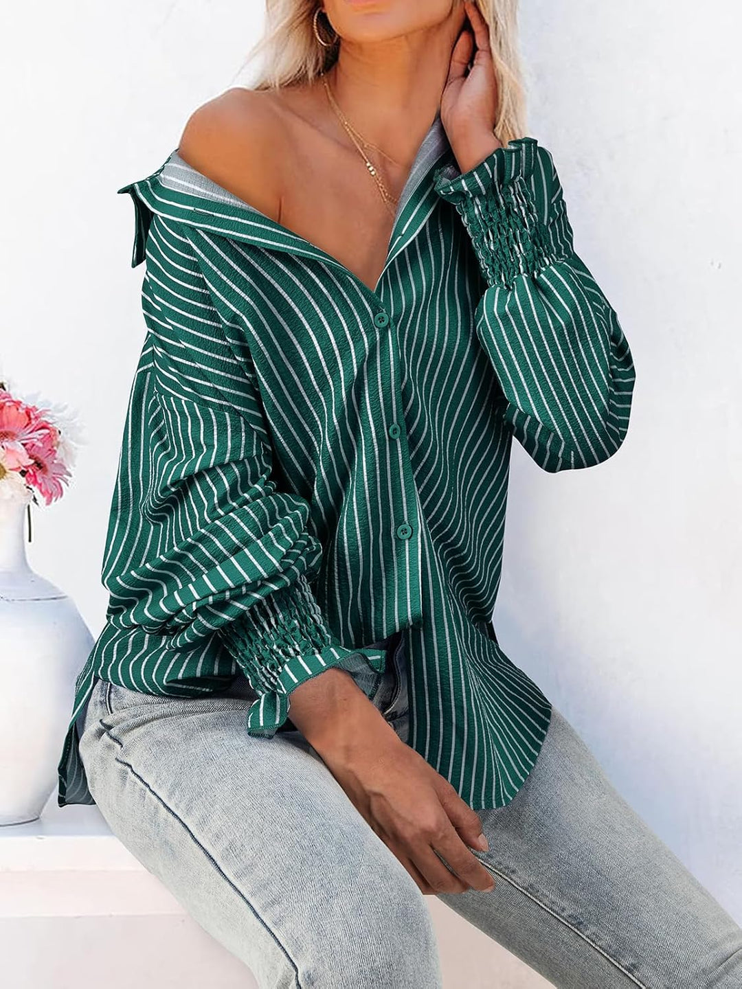 Levoire | Chemise Rayée À Boutons Pour Femmes