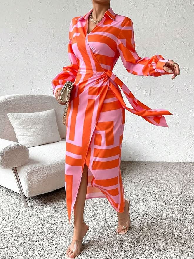 Levoire | Robe Cache-Cœur Élégante À Imprimé Chic