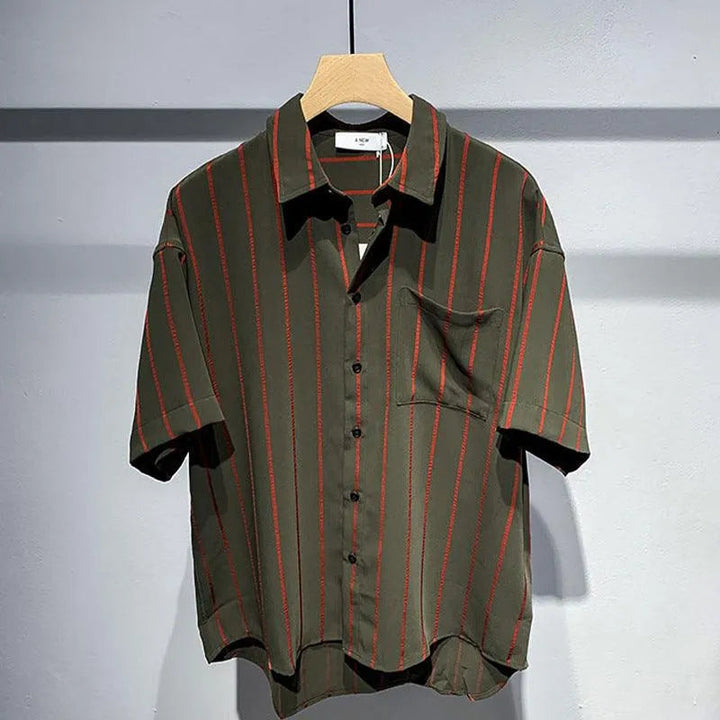 Levoire | Chemise à rayures à manches courtes pour hommes avec une coupe confortable et ample