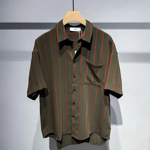 Levoire | Chemise à rayures à manches courtes pour hommes avec une coupe confortable et ample