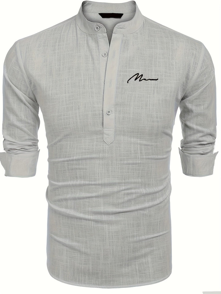 Levoire | Retro Pellavasekoite Henley-Shirt À Manches Longues