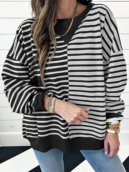 Levoire | Pull rayé oversize Noir
