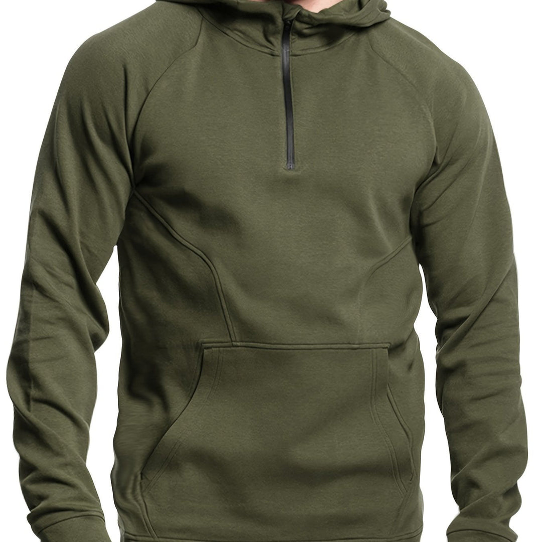 Levoire | Sweat À Capuche Avec Zip À Demi-Volté Olive vert 1