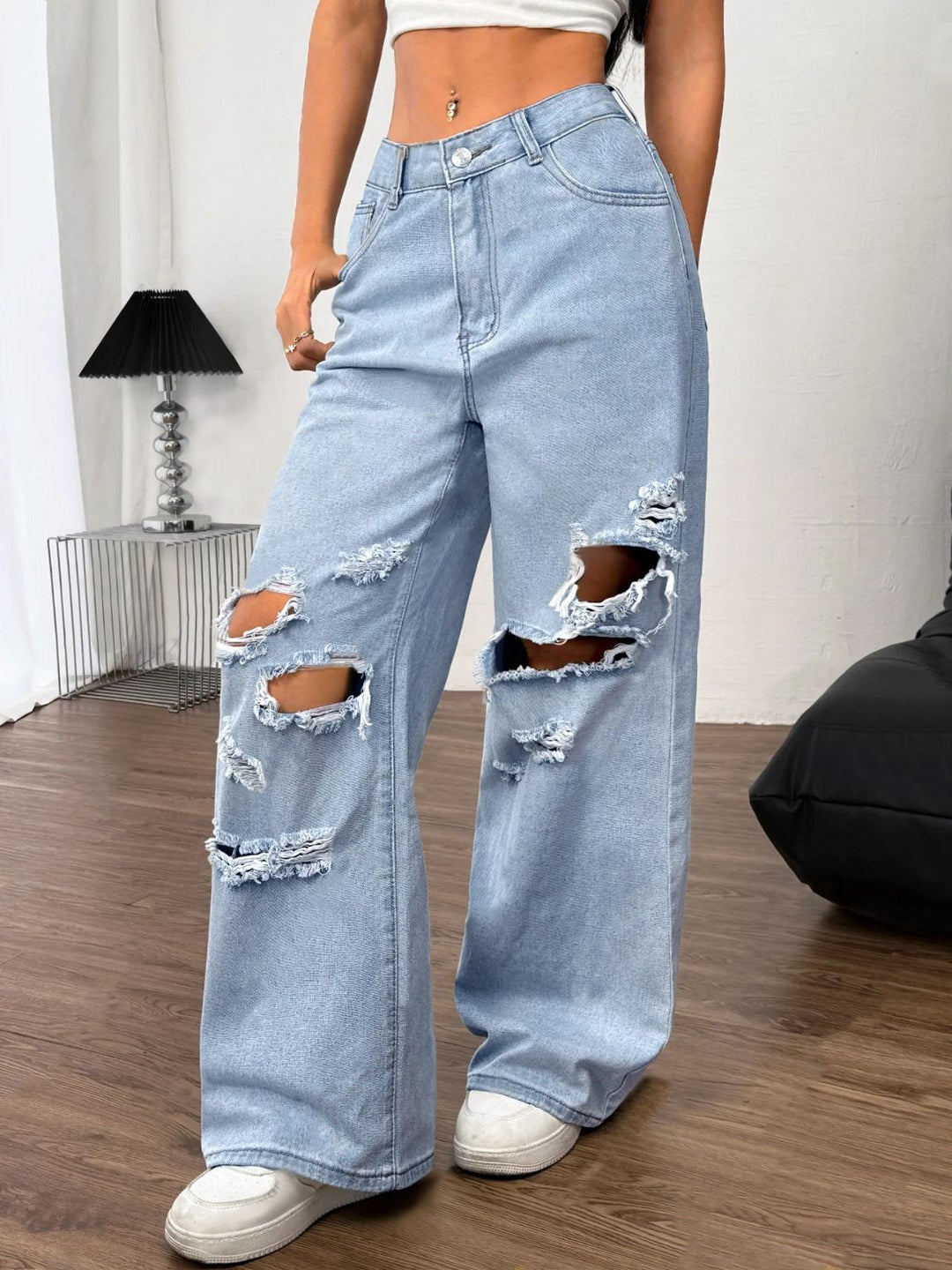 Levoire | Jeans À Largeur Déchirée Avec Poches