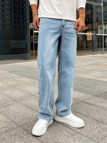 Levoire | Pantalons En Jean Loose Fit Élégants Et Confortables À Jambe Droite