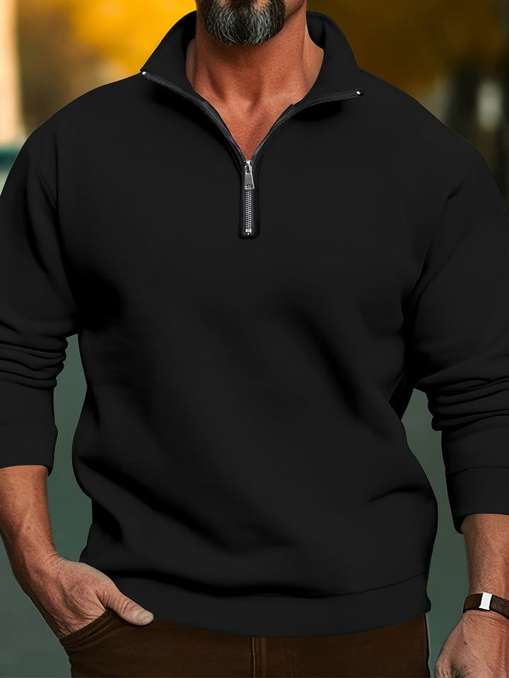 Levoire | Pullover Homme Avec Col Droit Noir