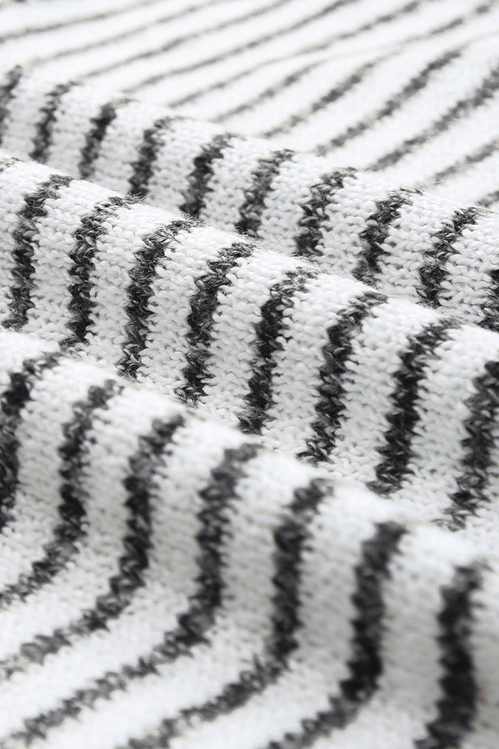 Levoire | Pull Ample Gris Raye, Parfait Pour Les Journees Decontractees