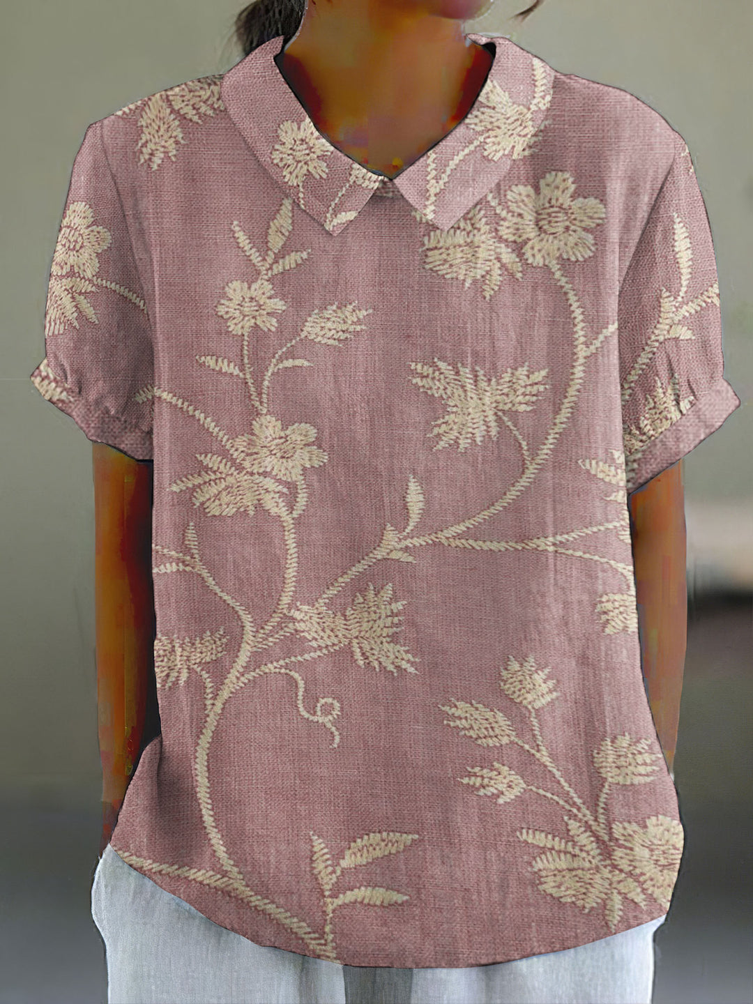 Levoire | Blouse Dorée À Motif De Fougère Rosa