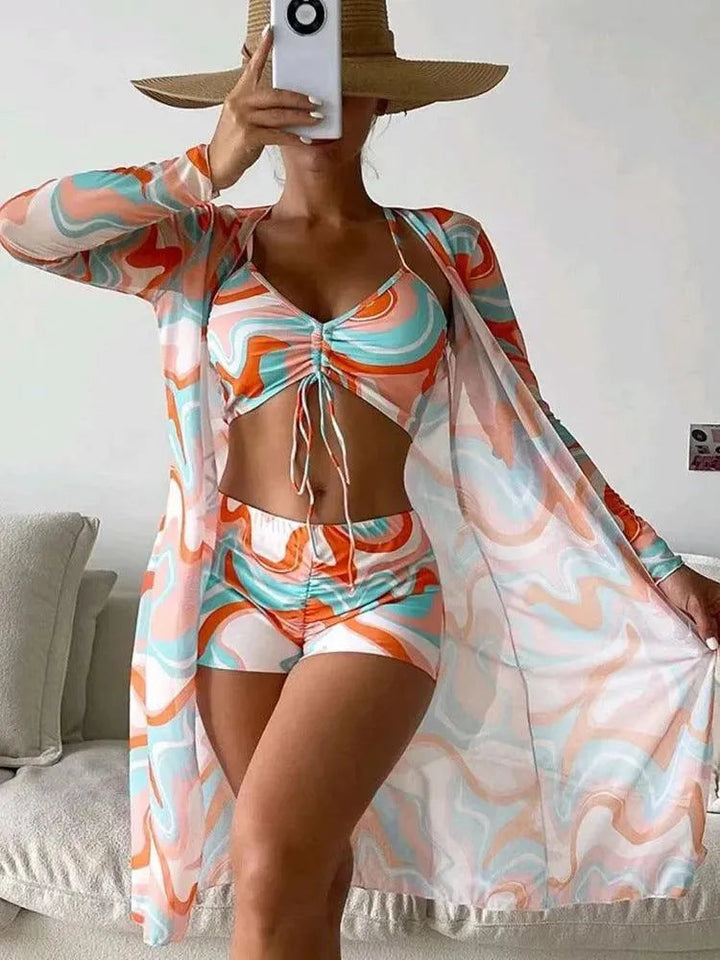 Levoire | Maillot de bain bikini trois pièces pour femmes Orange