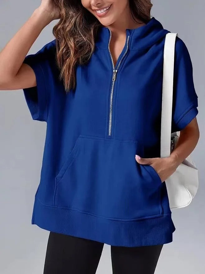 Levoire | Rento à manches courtes hoodie Bleu