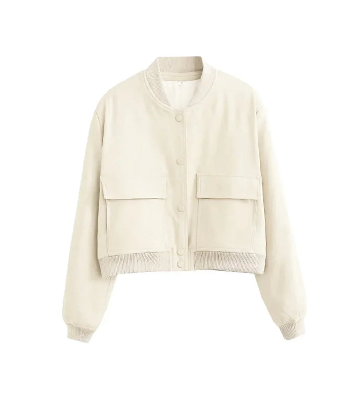 Levoire | Veste Bomber Raccourcie Élégante Pour Femmes Khaki