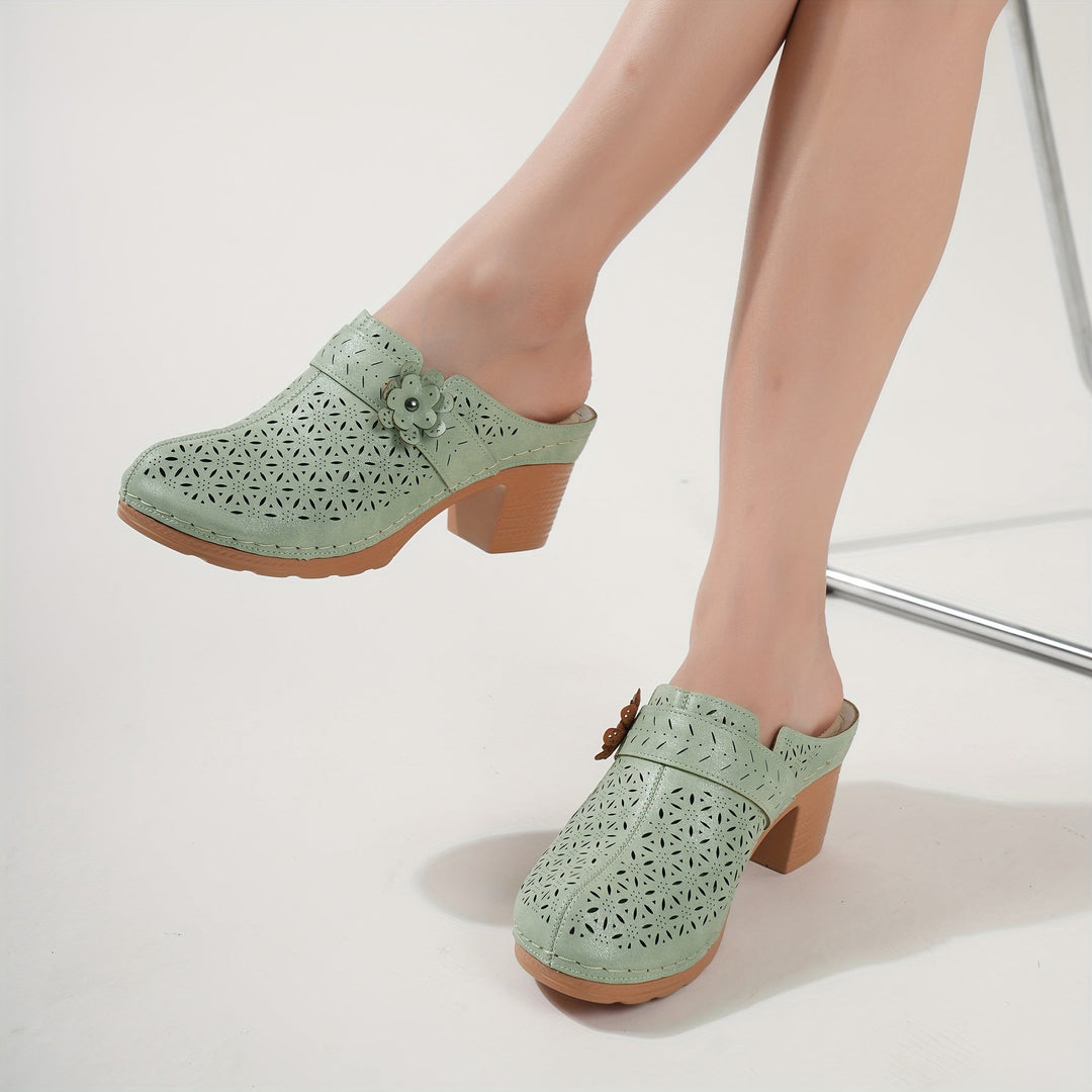 Levoire | Sabots Pour Femmes À Semelle Épaisse Et Avec Decoration Florale