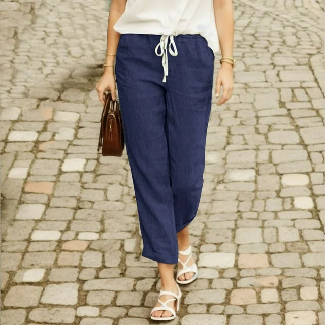 Levoire | Pantalon En Coton Avec Cordon De Serrage Bleu marine