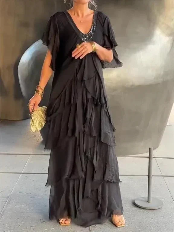 Levoire | Robe D'Été Moderne À Manches Longues Noir