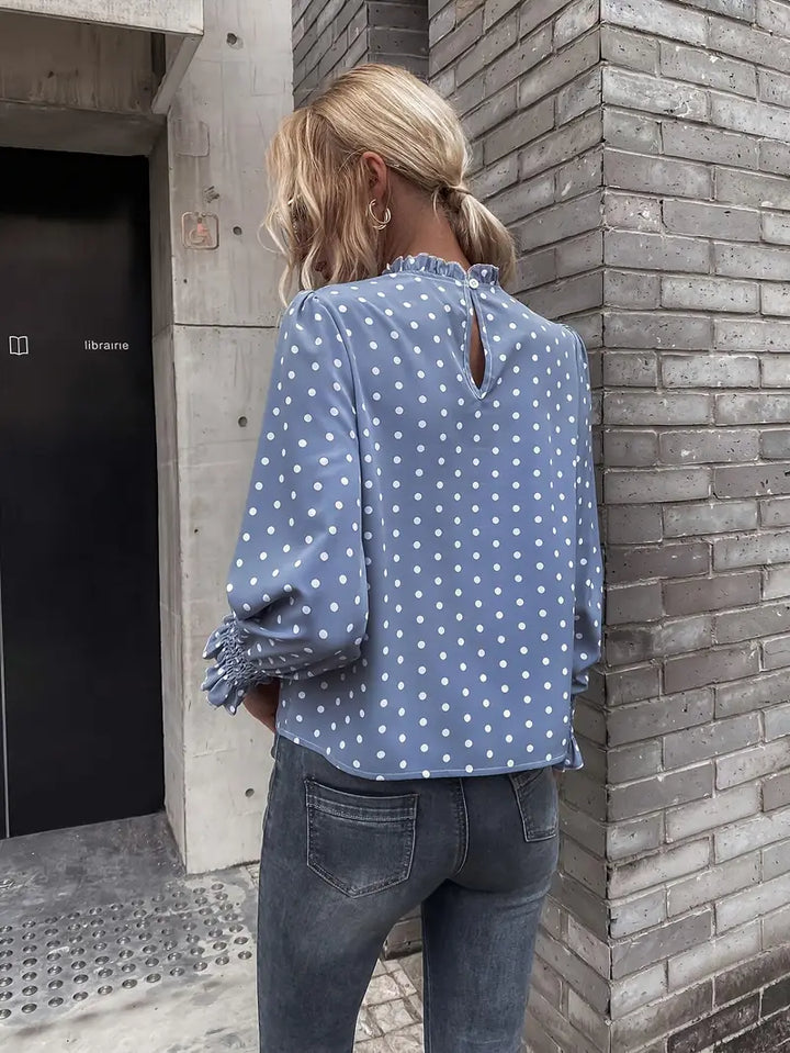Levoire | Blouse À Pois Avec Col À Volants Pour Femmes