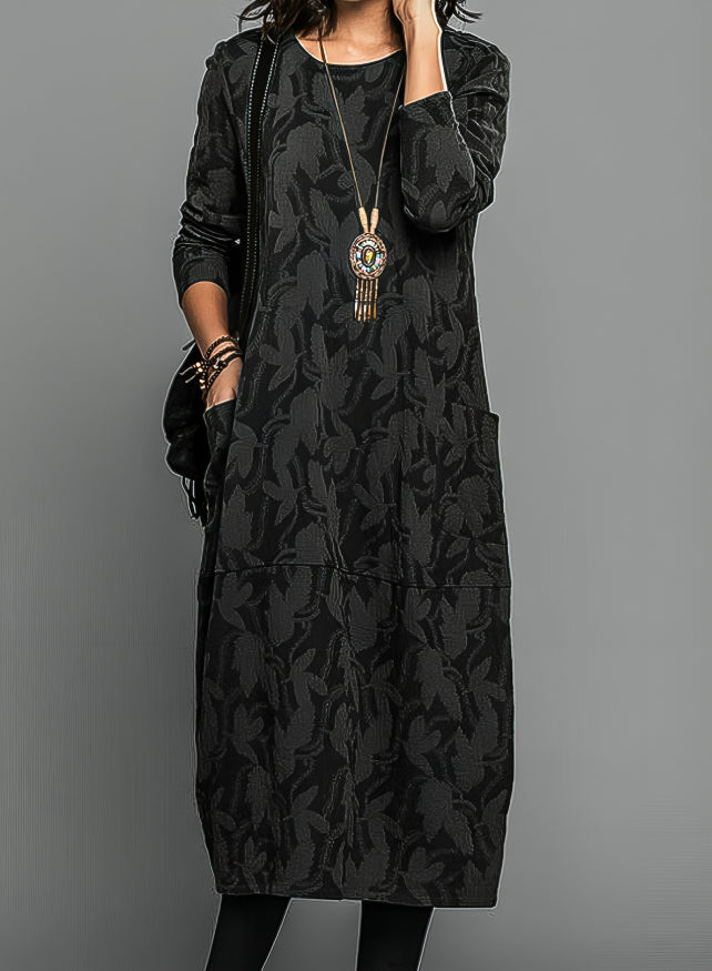 Levoire | Robe Décontractée À Col Rond Noir