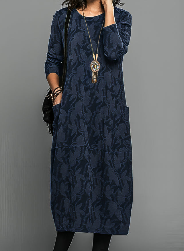 Levoire | Robe Décontractée À Col Rond Bleu